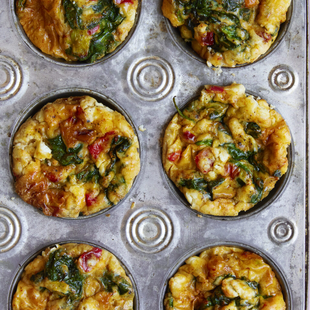 spinach and pepper egg muffins