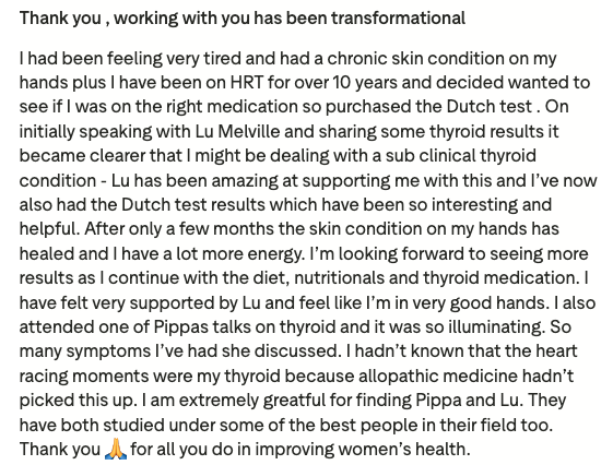 Screenshot 2026-08-03 at 17.51.12 Client testimonial for the DUTCH Complete Test UK at Pippa Campbell Health